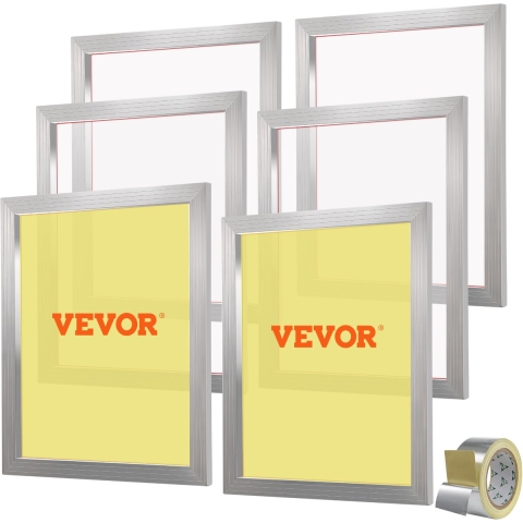 VEVOR zeefdrukpers zeefdrukmachine 50,8x61 cm 305 mesh 6 zeefframes