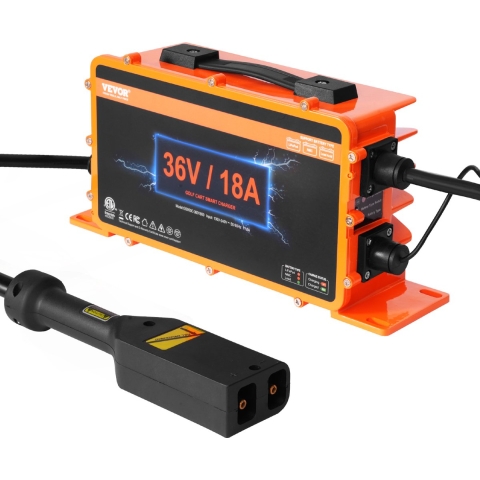 VEVOR 36V golfkar-acculader, 18A slimme acculader met D-stekker, compatibel met loodzuur AGM/GEL/EFB MF NMC LiFePO4-accu's voor EZGO TXT, IP67