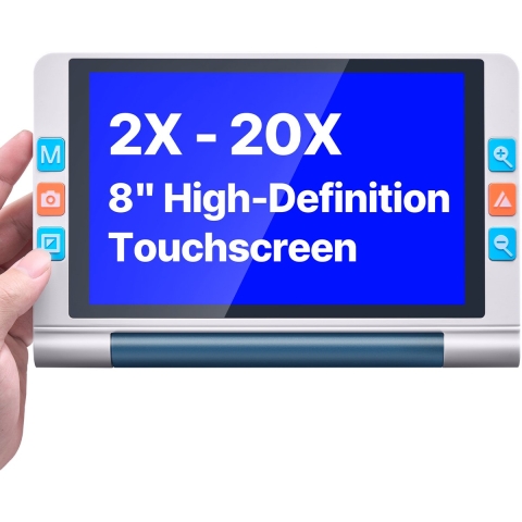 VEVOR draagbare digitale vergrootglas, 8-inch touchscreen, elektronisch leesvergrootglas, leeshulpmiddel voor slechtzienden, 2-20x zoom, met 13MP autofocuslens, 26 kleurmodi, HDMI-uitgang, 16GB geheugen