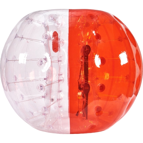 VEVOR Opblaasbare Bump Ball Bumper Ball 1 st. 1,5 m x 1,2 m, Menselijke botsingsbal, PVC Body Bubble Bounce Ball voor buitenactiviteiten, Transparant + Rode Opblaasbare Bumper Ball