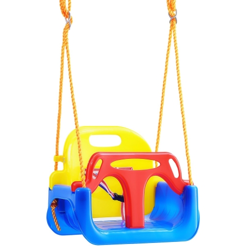 VEVOR 3-in-1 peuterschommelstoel, babyschommelstoel met een draagvermogen tot 90 kg, met verstelbare touwen en karabijnhaken, comfortabele en veilige afneembare schommelstoel voor peuters tot tieners, voor buiten en binnen