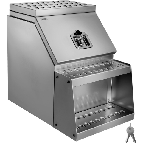 VEVOR zadeltas opstapkist, 457x695x645 mm, gereedschapskist aan de zijkant, opbergkist voor zadeltas met T-handgreep, slot en sleutels voor vrachtwagen, dieplader