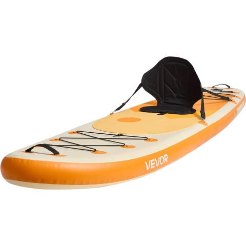 VEVOR Opblaasbaar Stand Up Paddle Board (323 x 83,8 x 15,2 cm) Paddleboard met één zitplaats, complete set inclusief pomp, peddel, vin, rugzak, enkelband, riem, voor tieners en volwassenen