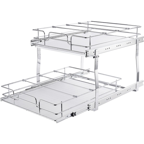 VEVOR Uitschuifbaar kruidenrek (476x539x81 mm) Gootsteenkastplank Keukenkast, Schuiflade Gootsteen Kruidenrek Kastorganizer Onderkastplank 538x569x483 mm (Installatiemaat)