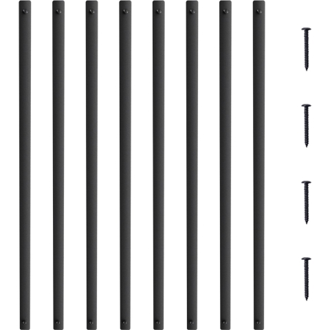 VEVOR Metalen Balusters voor Trappen, 25 x 5,5 x 750 mm Platte Decoratieve Balusters van Aluminiumlegering, 51 Pak Balusters voor Terras met Schroeven, Klassieke Holle Terrasleuning