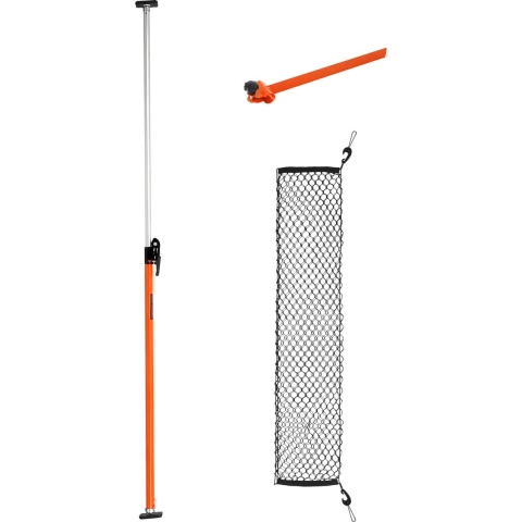 VEVOR Laadstang met ratel, verstelbaar van 1016-1854 mm, stalen laadstang met antislip voetkussens, net en verdeelstang, voor pick-up truck SUV minivan