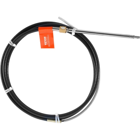 VEVOR bootstuurkabel, 520 cm buitenboordmotor stuurkabel, 500 kg hoge treksterkte, stalen stuurwielkabel, compatibel met de meeste enkelvoudige buitenboordmotor stuursystemen, zwart