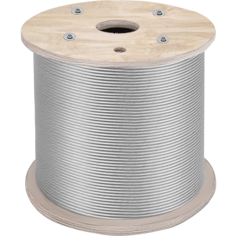 304 roestvrijstalen staalkabel, 1/4", 7x19, 200 voet