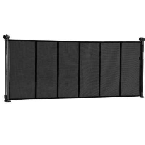 VEVOR Intrekbaar babyhekje 870 mm hoog, uitschuifbaar tot 1800 mm breed, hek voor kinderen of huisdieren, gaasmateriaal, eenvoudig te installeren, voor binnentrappen, deuren, gangen, speelkamers, zwart