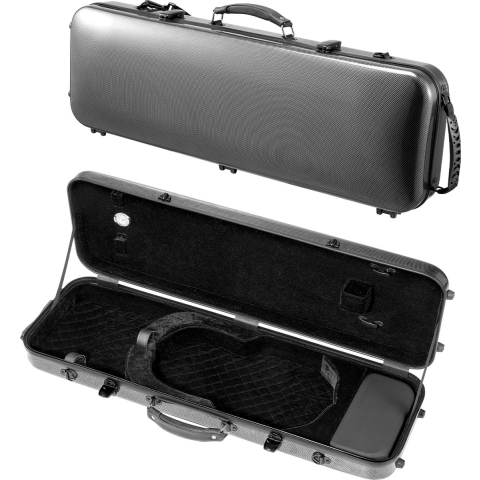 VEVOR 4/4 vioolkoffer van normaal formaat, ingebouwde hygrometer, vioolkoffer reistas, met zachte voering, schouderbanden, krasbestendig, professionele langwerpige vorm, voor viool, zwart