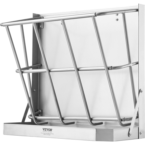 VEVOR hooiruif voor vee, 610 x 297 x 584 mm, 2-in-1 voerbak voor hooi en graan, aan de muur te bevestigen hooiruif met voerbak, voerbak voor geiten, stevig stalen voerruif voor schapen en paarden, voerdispenser