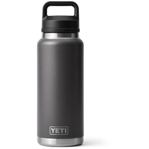 Yeti Rambler Bottle 36oz Chug Cap, Charcoal Grey, thermosfles met drinkdop, 1L