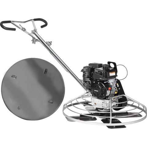 VEVOR Power Troffel, 38-inch handbediende cementtroffel met gladstrijkbak, 6 pk gasaangedreven oppervlaktegladmachine voor gladde betonoppervlakken, zware commerciële afwerkvloer, betoncement met gladstrijkblad, oranje