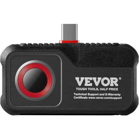 VEVOR Warmtebeeldcamera voor Android 256x192 pixels Hoge resolutie 0,1°C Thermische gevoeligheid Temperatuurbereik van -20℃ tot 550℃ Infraroodcamera Ideale keuze voor huisinspectie HVAC Loodgieterswerk etc.