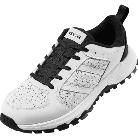 VEVOR Cross Training Schoenen, Sneakers met gemiddelde breedte, Amerikaanse maat 13, Sneakers met ondersteuning voor de voetboog en verstelbare veters, voor hardlopen, gymnastiek, hondenuitlaten en gewichtheffen (Wit)