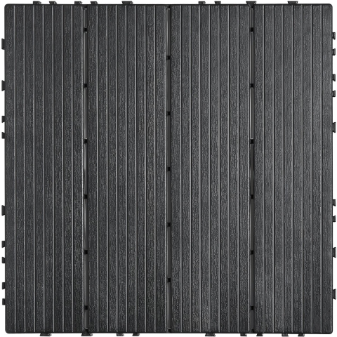 VEVOR Terrastegels, Set van 36, Balkontegels 295 x 295 mm, Kliktegels, Waterdichte kunststof vloerbedekking voor buiten, Terrasvloer voor veranda, zwembad, balkon, achtertuin, Donkergrijs