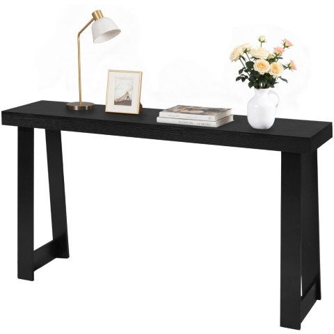 VEVOR Consoletafel, bijzettafel achter de bank (140 x 30,5 x 81 cm / L x B x H), rechthoekige bijzettafel van meerlaags plaatmateriaal voor hal, slaapkamer, woonkamer, entree, moderne zwarte haltafel