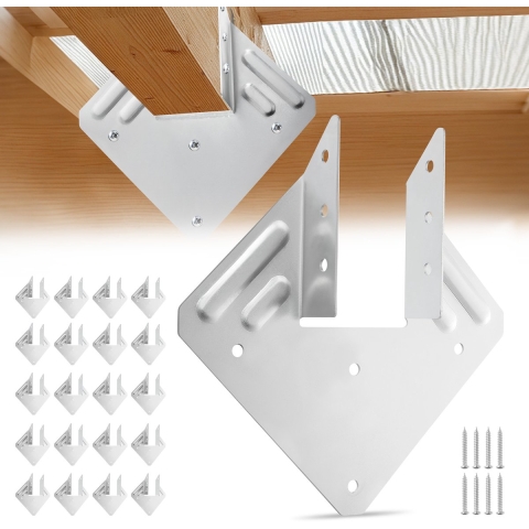 VEVOR Houtverbinder, Binnenmaat 40x21x63 mm, Balkverbinder van hoogwaardig staal met zwarte roestwerende coating, Paaldrager, Balkdrager voor dakbalkconstructies, 25 stuks