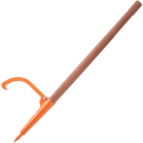 VEVOR vellifter, 1180 mm, houtlifter met houten handvat, robuuste houtdraaier met max. 45,7 cm opening, roestbestendige houtdraaier met kantelhaak, velhulp voor het rollen, tillen en draaien van boomstammen