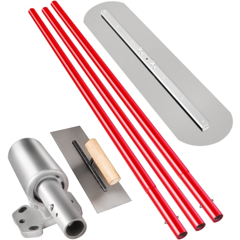 VEVOR Bull Float Betonvlotter 900x200 mm, Complete betongereedschap troffelset steellengte 3 x 1,8 m, gladstrijktroffel stalen vloer verstelbare bouwhulp