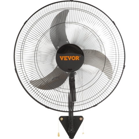 VEVOR Wandventilator, 49 cm oscillerende wandventilator, 4650 CFM, 3 snelheden, commerciële of residentiële ventilator voor het koelen van magazijnen, kassen, werkplaatsen, patio's en kelders, zwart