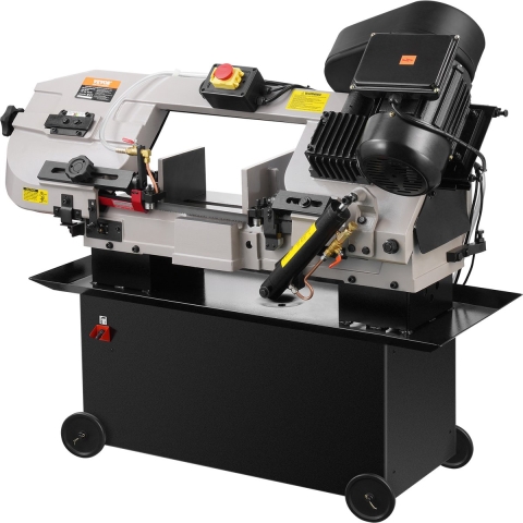 VEVOR Metaalbandzaag met onderstel, rechthoekige zaagcapaciteit 17x30 cm, metaalbeugelzaag met 1,1 kW motor, hoekverstelling 0-45°, variabele snelheid, voor metaal, hout en kunststof