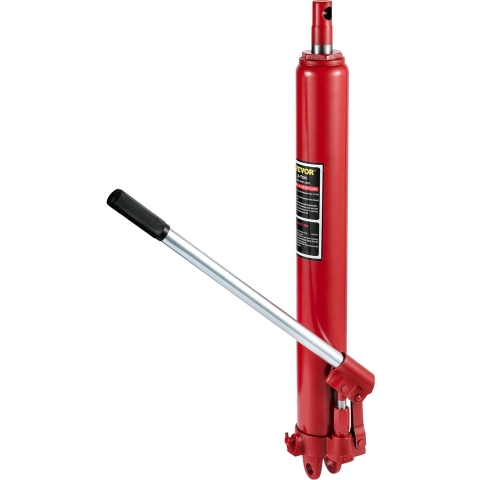 VEVOR hydraulische krik met lange paal, capaciteit 3 ​​ton, met enkelvoudige zuigerpomp en gaffelvoet, handmatige krik voor hoogwerkers met handgreep, voor garage-/werkplaatskranen, motorlift, rood