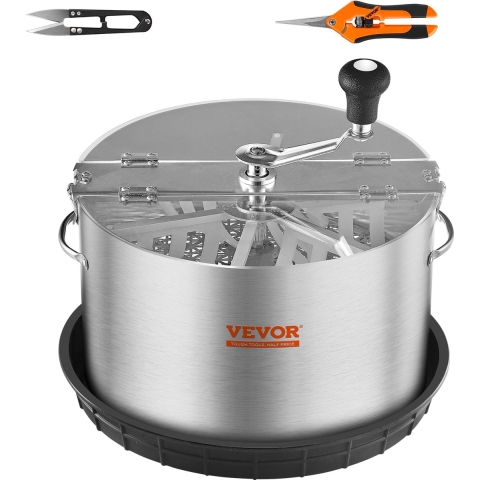 VEVOR 16" Harvester Handmatige Trimmer Knop Trimmer 2 Soorten Trimroosters voor het Knippen van Natte/Droge Planten Tumble Cutter Kom Knop Blad Trimmer Harvester Groei