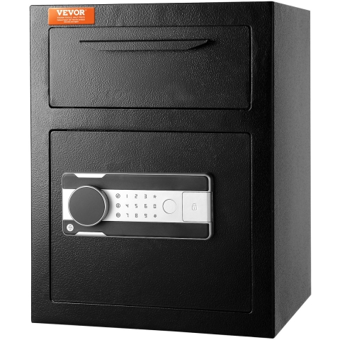 VEVOR 1.7L Depository Safe, afstortkluis met inworpgleuf, elektronisch codeslot en 2 noodsleutels, 45 x 30 x 35 cm, zakelijke kluis voor contant geld, thuis, hotel, kantoor