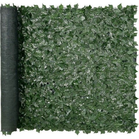 VEVOR Ivy Privacy Fence, 1500 x 2490 mm, Privacy Screen, Klimop Hek met Gaas Achterkant en Versterkte Verbinding, Kunstmatige Heggen met Wijnbladeren als Decoratie voor Tuin, Tuin, Balkon
