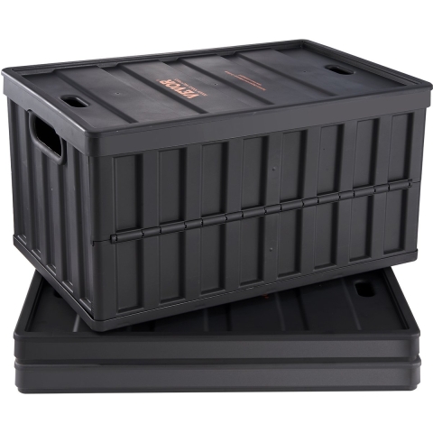 VEVOR Set van 3 65L Professionele Vouwdozen van PP Transportdoos met Deksel Vouwbare Opbergdoos met Handvat Stapelbare Dozen Opbergdoos Vouwdozen Stapelbare Dozen voor Opslag & Transport