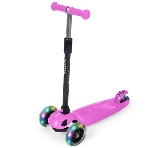 LifeGoods TurboRide Kinderstep - Step 5-8 Jaar - 3 Lichtgevende Wielen - Jongens/Meisjes - Roze