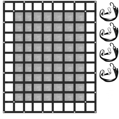 VEVOR Mesh bagagenet, 2,44 m x 2,04 m bagagenet voor laadbakken van pick-up trucks, robuust bagagenet met gespen, S-haken en kruisbanden, bagagenet voor aanhangers, SUV's en jeeps (243,84 cm x 203,24 cm)