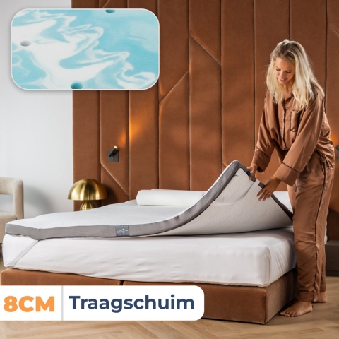 Best Life Matras Topper 180x200 - Traagschuim Topdekmatras - Matrastopper - 8 cm