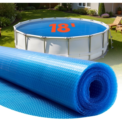 VEVOR Zwembad Solar Cover, Rond, ø5486mm, Solarfolie, 0,3mm Zwembad Solar Deken met Luchtkussen & PE-materiaal, Warmteabsorptie overdag, Warmteopslag 's nachts, Solar Covers, Blauw