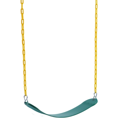 VEVOR 2-pack schommelzitjes met 168 cm gecoate kettingen en karabijnhaken, ondersteunt schommels tot 136 kg, vervanging voor buitenschommelset, schommelsetaccessoires voor kinderen, groen