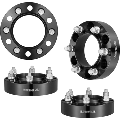 VEVOR wielspacers, 1,5 inch 6 x 5,5 inch wieladapters, 6 wielbouten, gesmeed, 106,1 mm boring, naafcentrische M12 x 1,5 boutspacers, geschikt voor Toyota en Lexus 1996-2022