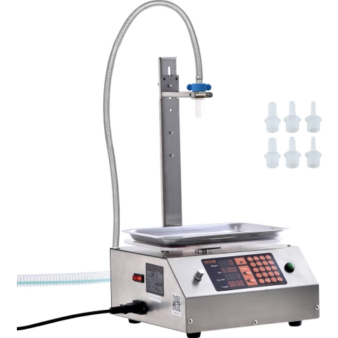 VEVOR Vulmachine 17 L/min Vloeistofvulmachine 30-15.000 g per vulling Flessenvulmachine 26 x 26,3 x 13 cm Pasta-vulmachine Automatische en vulmachine Wijn Melk etc.