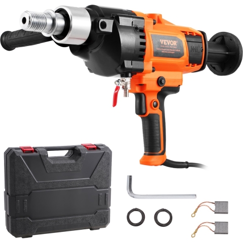 VEVOR Kernboormachine Diamantkernboormachine 2-18 cm Boordiameter en draagtas, Robuuste betonkernboormachine 2600 W, Nat en droog gebruik, Voor het boren in beton en het mengen van verf