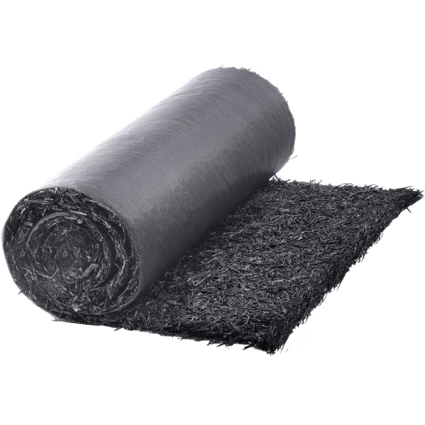 VEVOR Rubber Mulch 2,44 x 0,56 m, Rubberen mulchmat, Permanent rubberen pad, Natuurlijk ogende zwarte mulchtuinrand, Onkruidmat voor planten, groenten en bloementuinbarrière