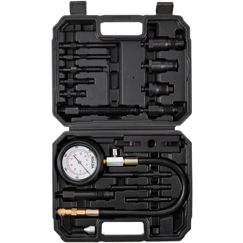 VEVOR Compressiemeter Compressietester Compressietester Testapparaat Compressiemeter met een 80 mm drukmeter 0-1000 PSI en 0-70 bar Compressiemeter Inclusief 4x adapters