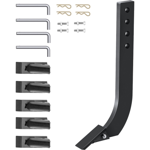 VEVOR Box Blade Shaft, 464 mm verticuteeras, 4-gats box schraperas met verwijderbare conische tanden en pennen, verstelbare asconstructie voor vervanging, graven, ploegen, 4-pack