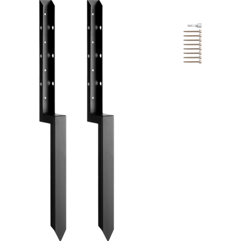VEVOR Hekpaalanker reparatieset, 2-pack, binnendiameter 51 x 51 mm, robuuste stalen hekpaalsteunen, ankerpunt voor het repareren van scheve, gebroken houten hekpalen