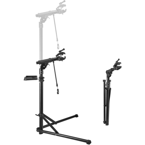 VEVOR Fietsreparatiestandaard Fietsmontagestandaard (draagvermogen 38,56 kg) met 1035-1630 mm verstelbare hoogte & magnetische gereedschapsbak, opvouwbare onderhoudsstandaard voor mountainbikes racefietsen