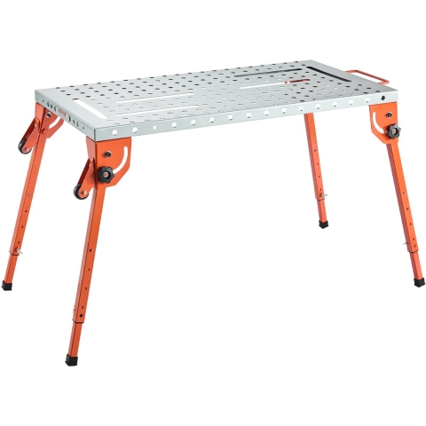 VEVOR Opvouwbare lastafel 533x1118mm, draagvermogen 226 kg, werktafel met 4-traps hoogteverstelling, werkbank met 6 gereedschapssleuven en 16 mm bevestigingsgaten voor het repareren van gelaste constructies