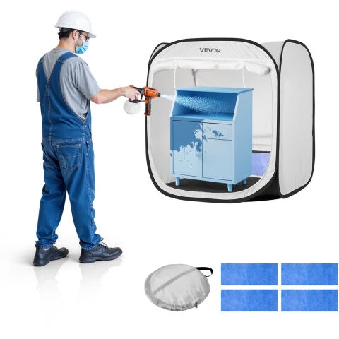VEVOR Draagbare spuitcabinetent (72x72,5x5 cm werkoppervlak) Pop-up spuitcabinetent voor spuitverven, waterdichte spuitcabine voor kleine modellen, sculpturen, vazen, fotolijsten, pop-upontwerp