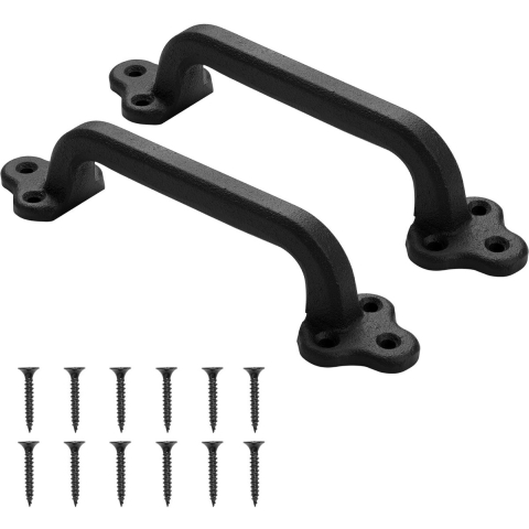 VEVOR Barndeurgreep, 231 mm, Barndeurgreep met roestwerende coating, schuifdeurgreep van koolstofstaal, kastgreep, metalen schuifdeurgrepen voor garage, schuur, kast, set van 2