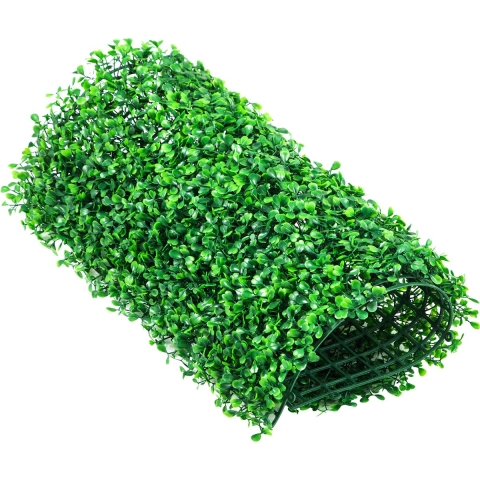 VEVOR Kunsthaag, 25,4 x 25,4 cm, 12 stuks, buxushaagmat, kunstgras achterwand, privacyhaag, UV-bestendig, voor binnen- en buitenschuttingen, achtertuin