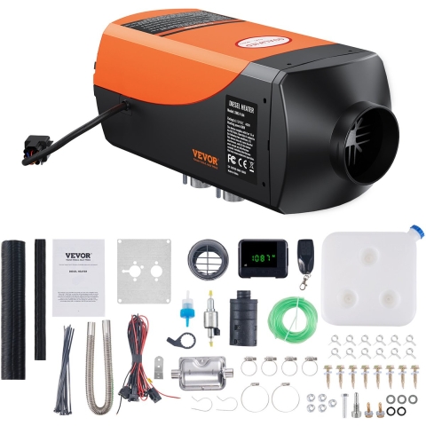 VEVOR Lucht-dieselverwarming 12V 5kW, dieselluchtverwarming, standkachel, 0,12-0,52 l/u. Dieselverwarming met LCD-scherm en afstandsbediening, lucht-dieselverwarming voor bus, vrachtwagen, enz.