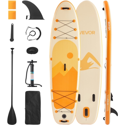 VEVOR Opblaasbaar Stand Up Paddle Board (304,8 x 83,8 x 15,2 cm) Paddleboard, complete set inclusief pomp, peddelvin, rugzak, enkelriem, antislip dek voor tieners en volwassenen